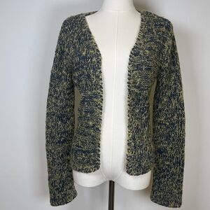 CABO Open Front Cardigan Cozy Chunky Knit Blue Green Mohair Women’s Size Small